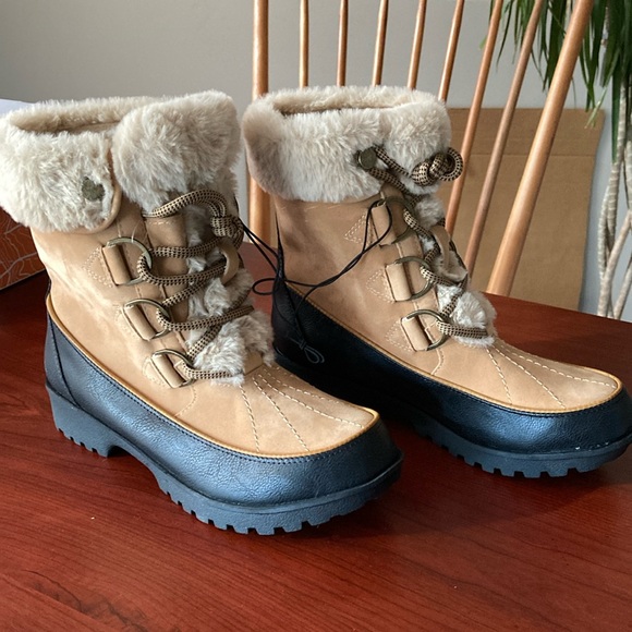 Brand New JBU Tan Winter Fur Snow Boots - Picture 1 of 10